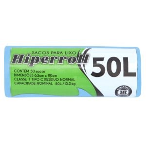 SACO P/LIXO AZ 63X80 RL/50 FD/10 HIPER ROLL 50L SACO P/LIXO AZ 63X80 RL/50 FD/10 HIPER ROLL 50L