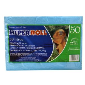 SACO P/LIXO AZ 63X80 PCT/10 FD/25 HIPER ROLL 50L SACO P/LIXO AZ 63X80 PCT/10 FD/25 HIPER ROLL 50L