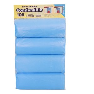 SACO PLAST COND LEVE 100 AZ PCT/4 RL/25 SACOS SACO PLAST COND LEVE 100 AZ PCT/4 RL/25 SACOS