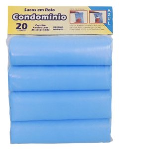 SACO PLAST COND LEVE 20 AZ PCT/4 RL/25 SACOS SACO PLAST COND LEVE 20 AZ PCT/4 RL/25 SACOS