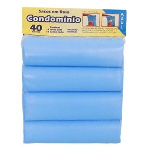SACO PLAST COND LEVE 40 AZ PCT/4 RL/25 SACOS SACO PLAST COND LEVE 40 AZ PCT/4 RL/25 SACOS