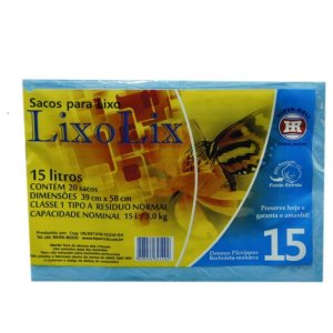 SACO P/LIXO AZ 39X58 PCT/20 FD/25 LIXO LIX 15L SACO P/LIXO AZ 39X58 PCT/20 FD/25 LIXO LIX 15L