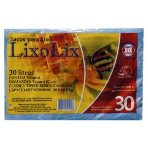 SACO P/LIXO AZ 59X62 PCT/10 FD/25 LIXO LIX 30 L SACO P/LIXO AZ 59X62 PCT/10 FD/25 LIXO LIX 30 L